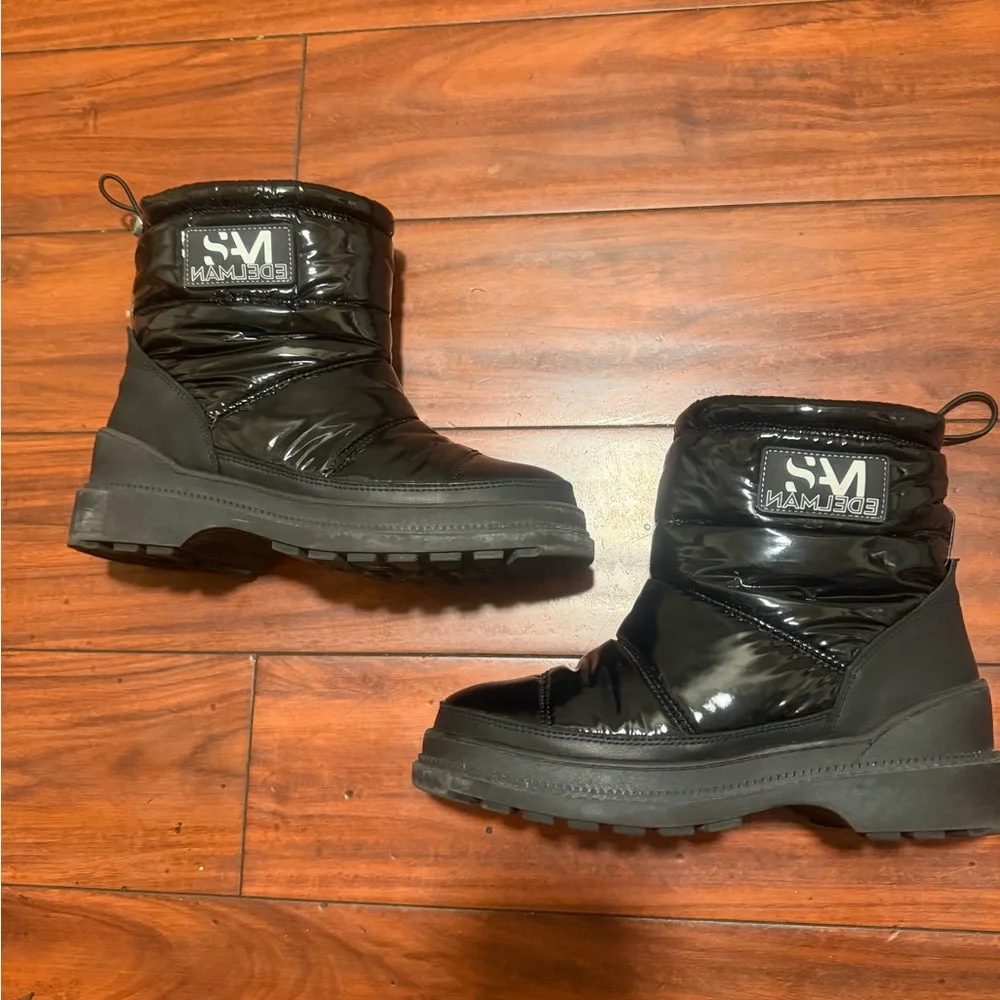 Sam Edelman Black Quilted Puffer Ankle Booties - Picture 9 of 15